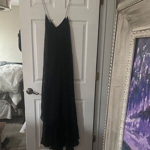 New Sexy black silk dress.. simple with flow